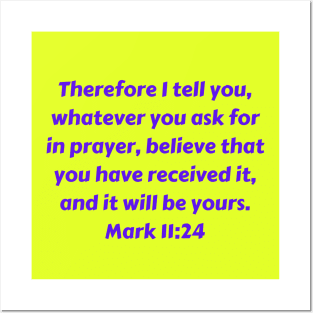 Bible Verse Mark 11:24 Posters and Art